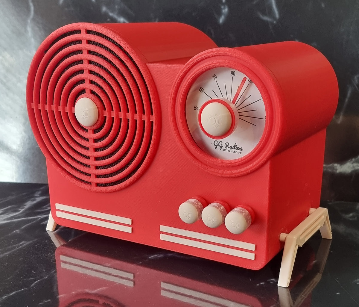 The Orbitron, Retro style bluetooth speaker, Atomic Age, Vintage style.
