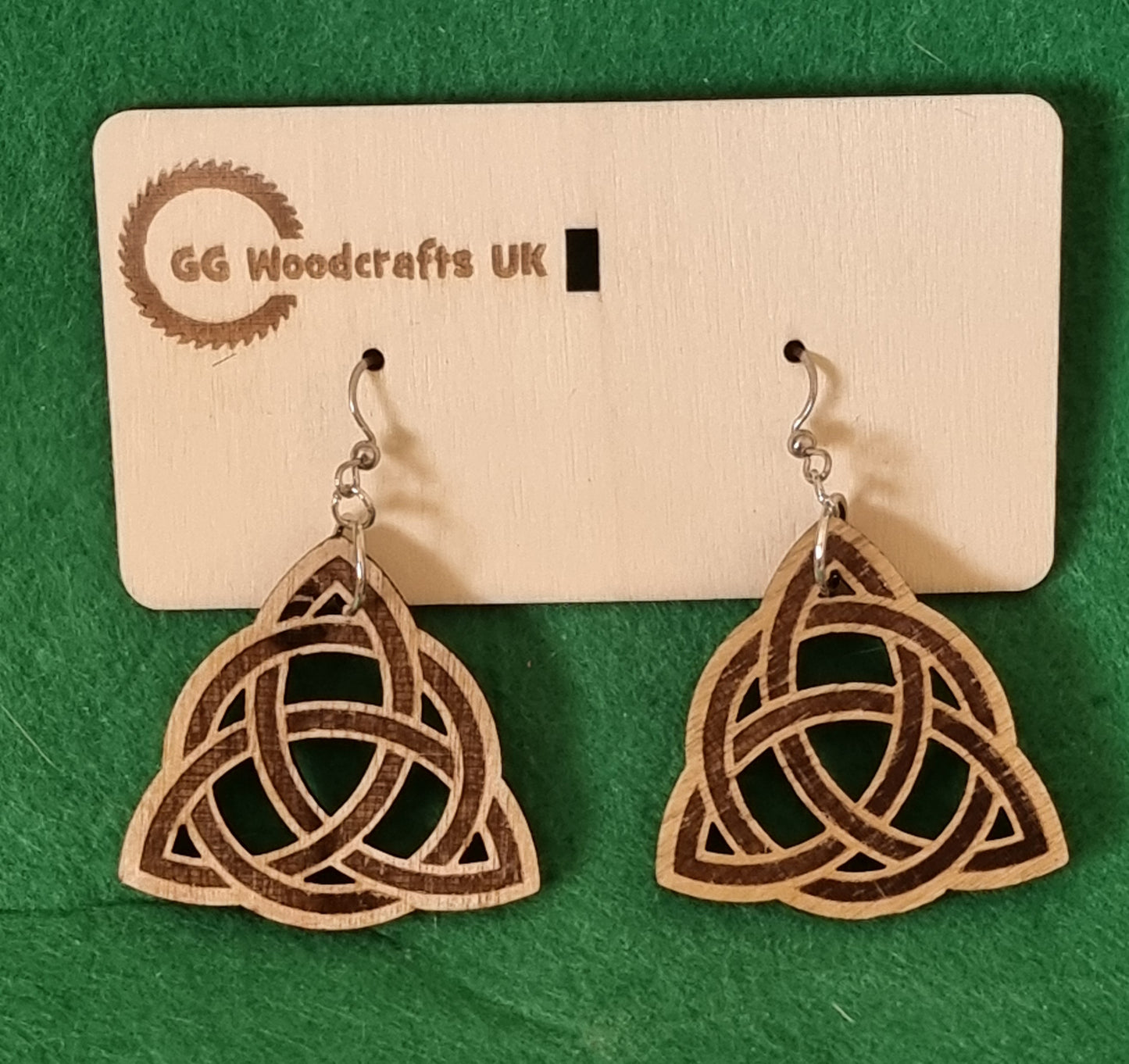 Triquetra, Wooden Norse/Celtic Earrings