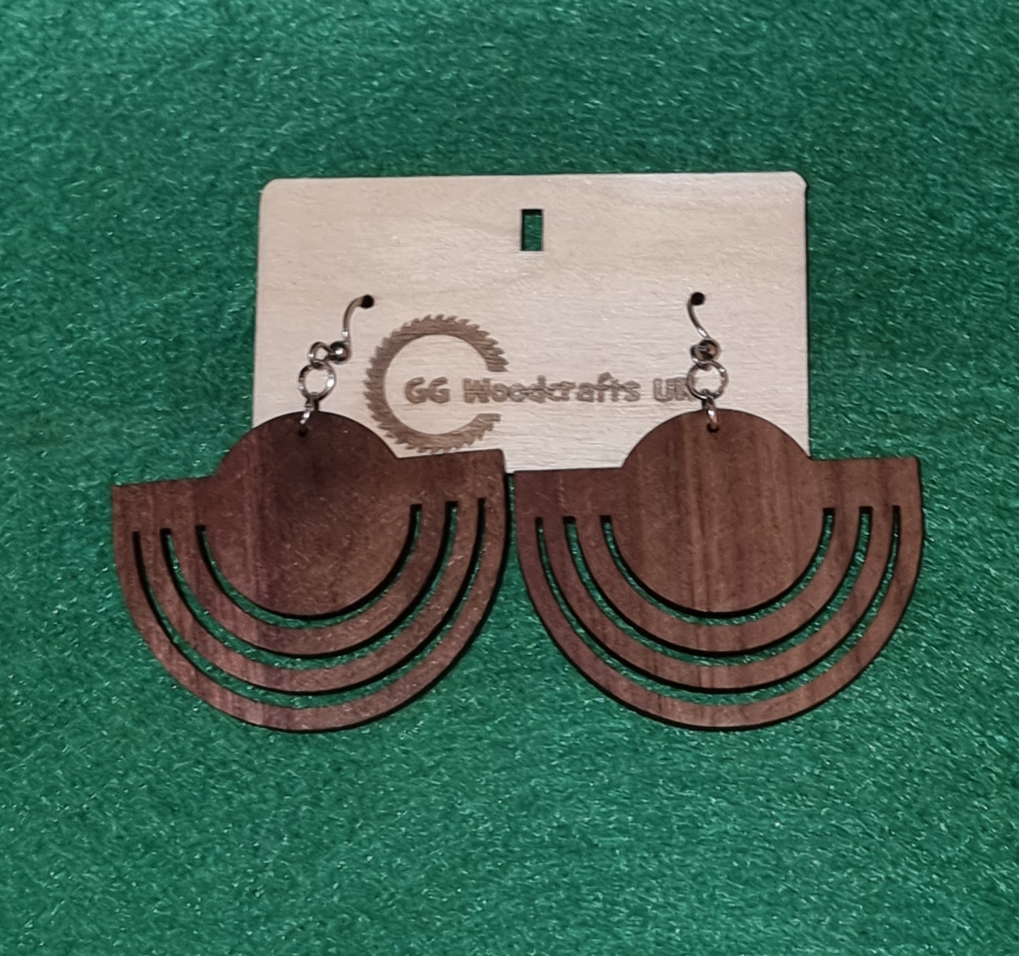 Walnut Wooden Earrings Design No. 4