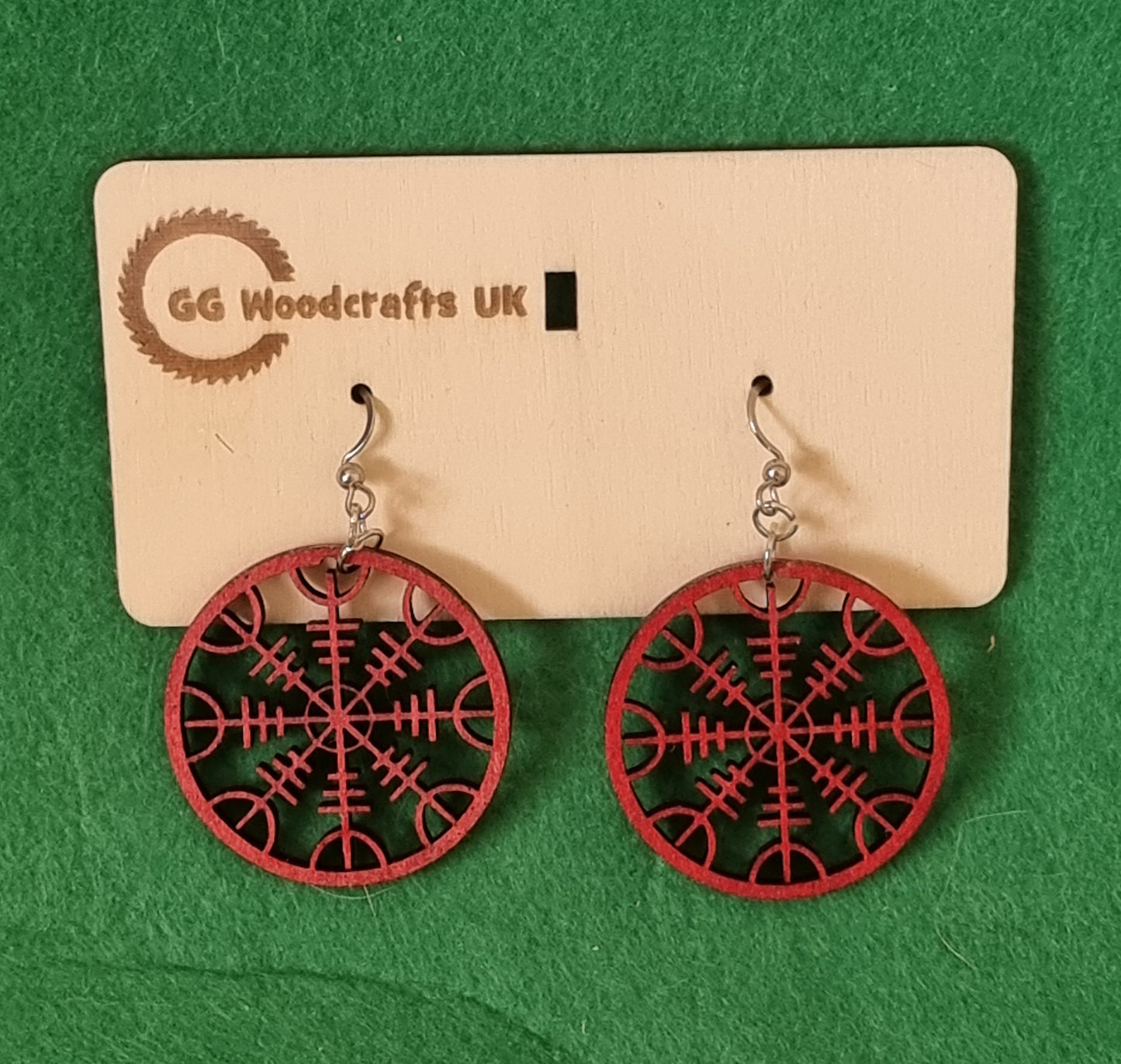 Ægishjálmr, Helm of Awe, Wooden Earrings