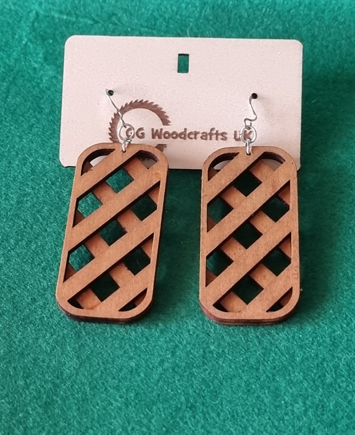 Wooden Lattice Earrings