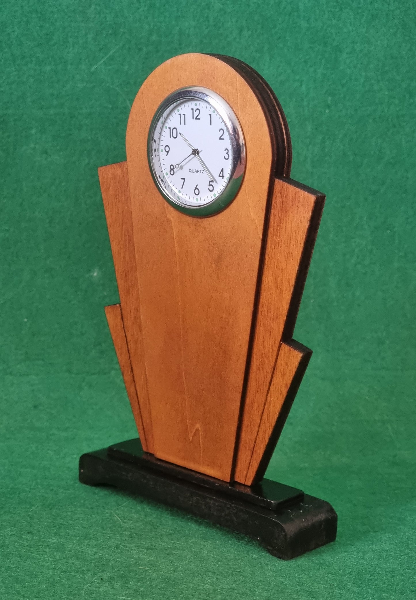 Personalised Art Deco Style Wooden Clock