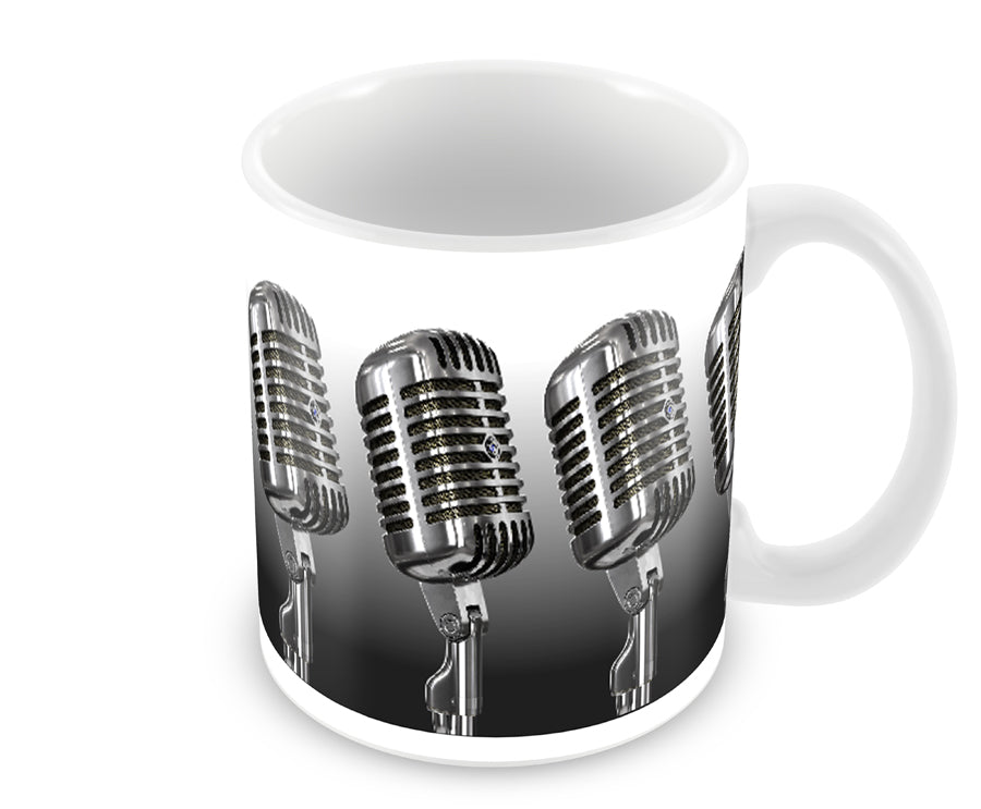 Personalised Vintage Microphone 10oz Ceramic Mug