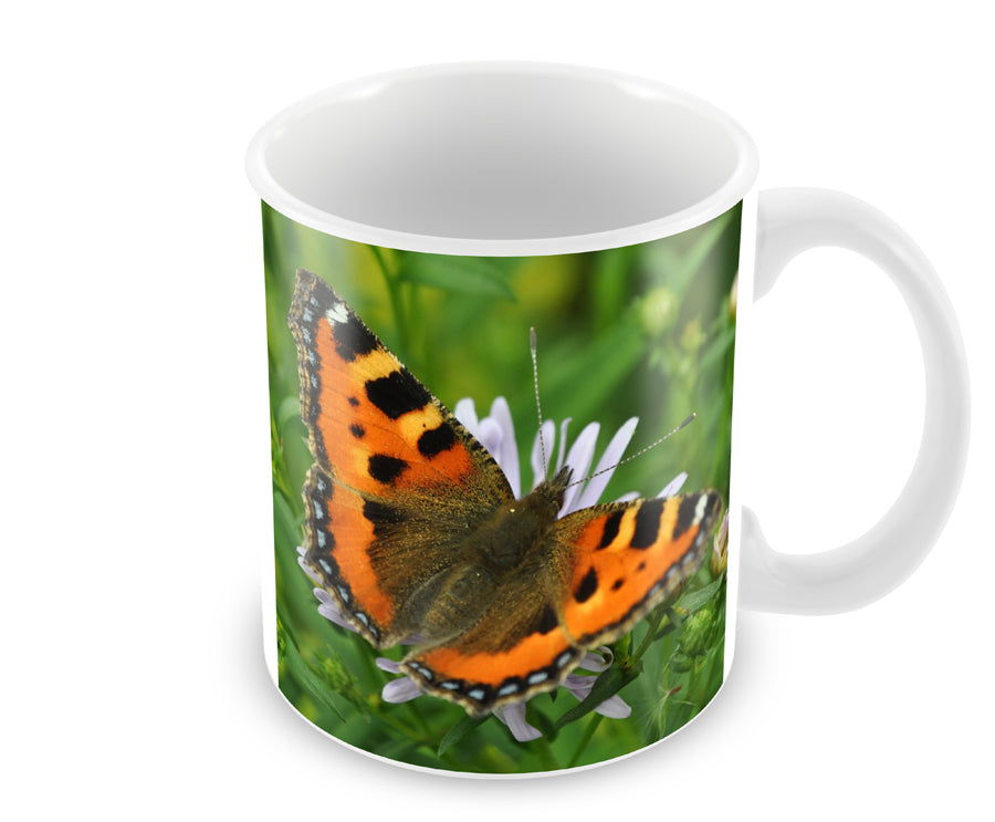 Personalised Small Tortoiseshell Butterfly Ceramic Mug