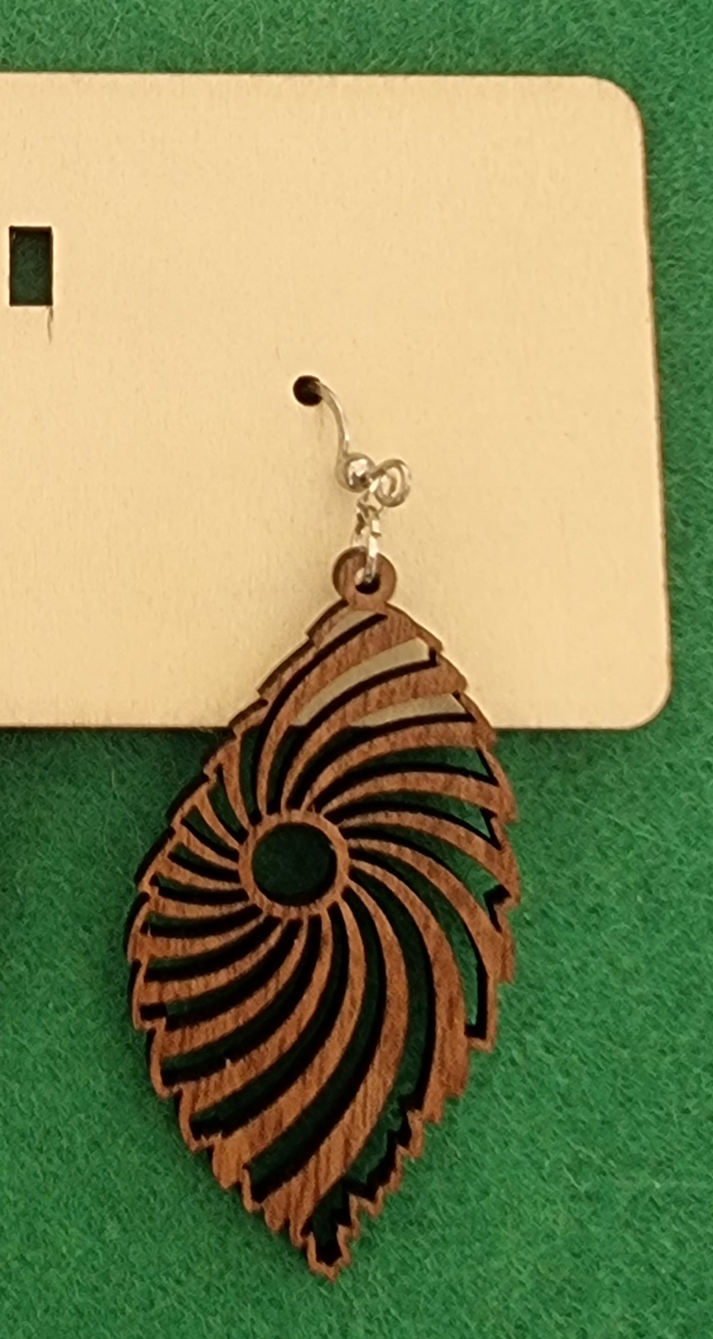 Walnut Wooden Earrings Design No.1