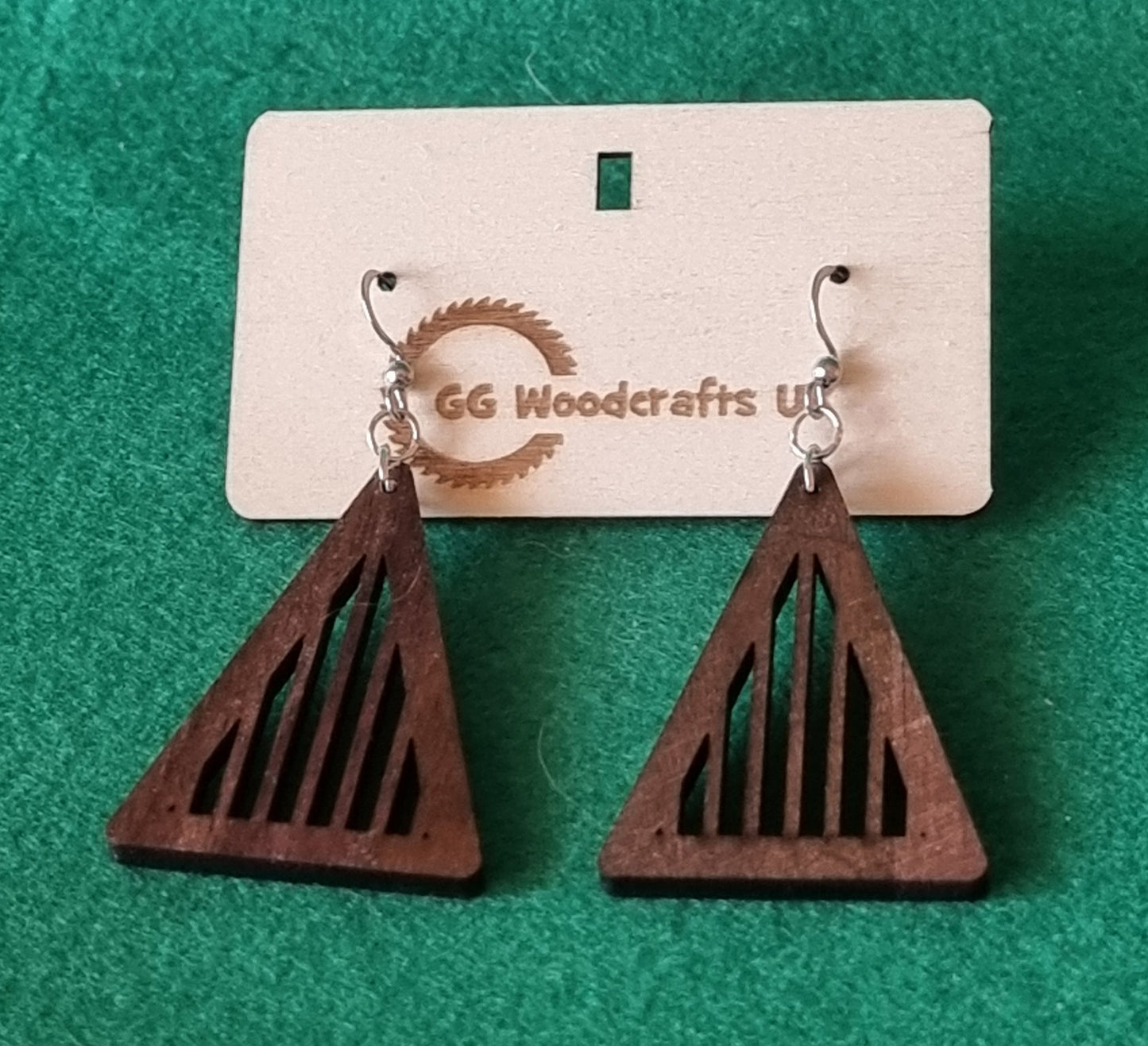 Walnut Wooden Earrings Design No. 5