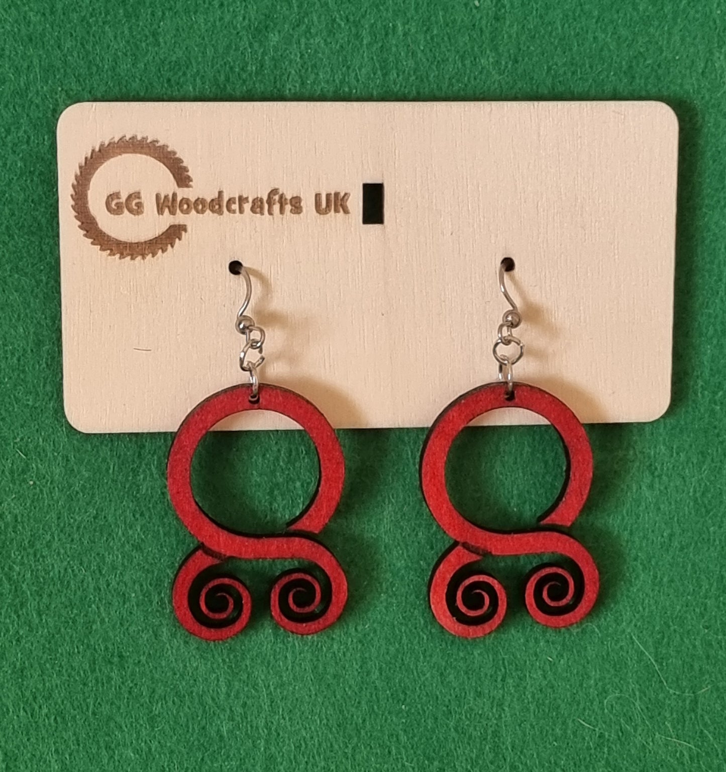 Wooden Troll Cross Norse Earrings