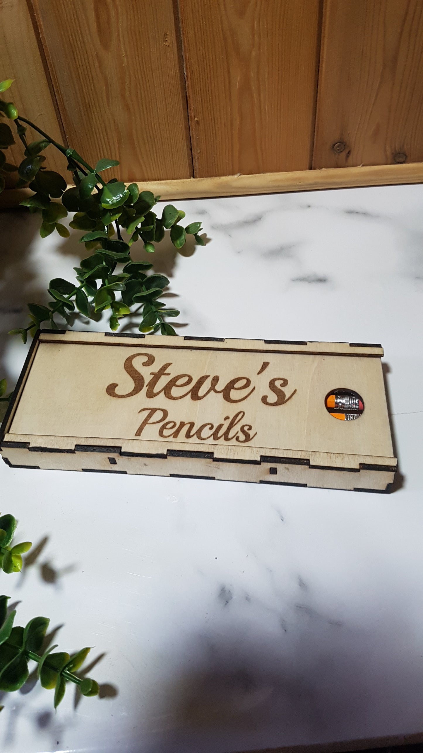 Personalised Wooden Box of Pencils