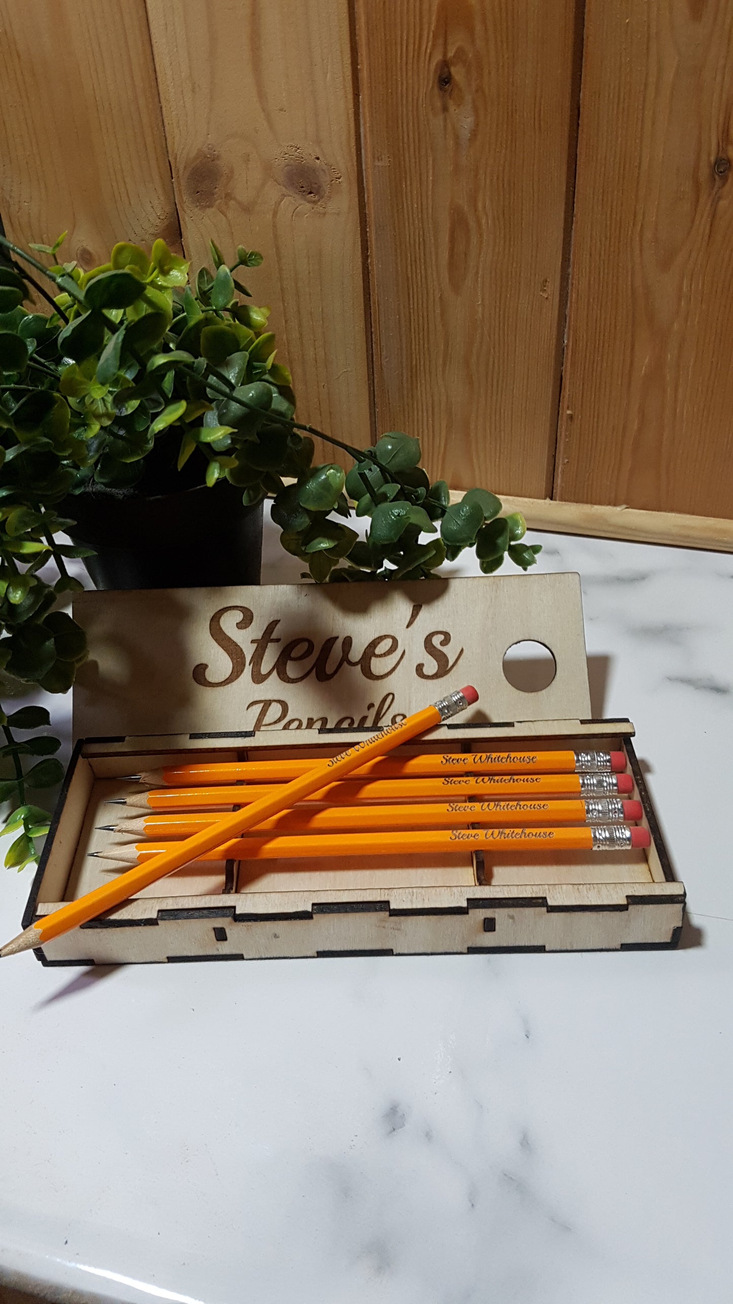 Personalised Wooden Box of Pencils