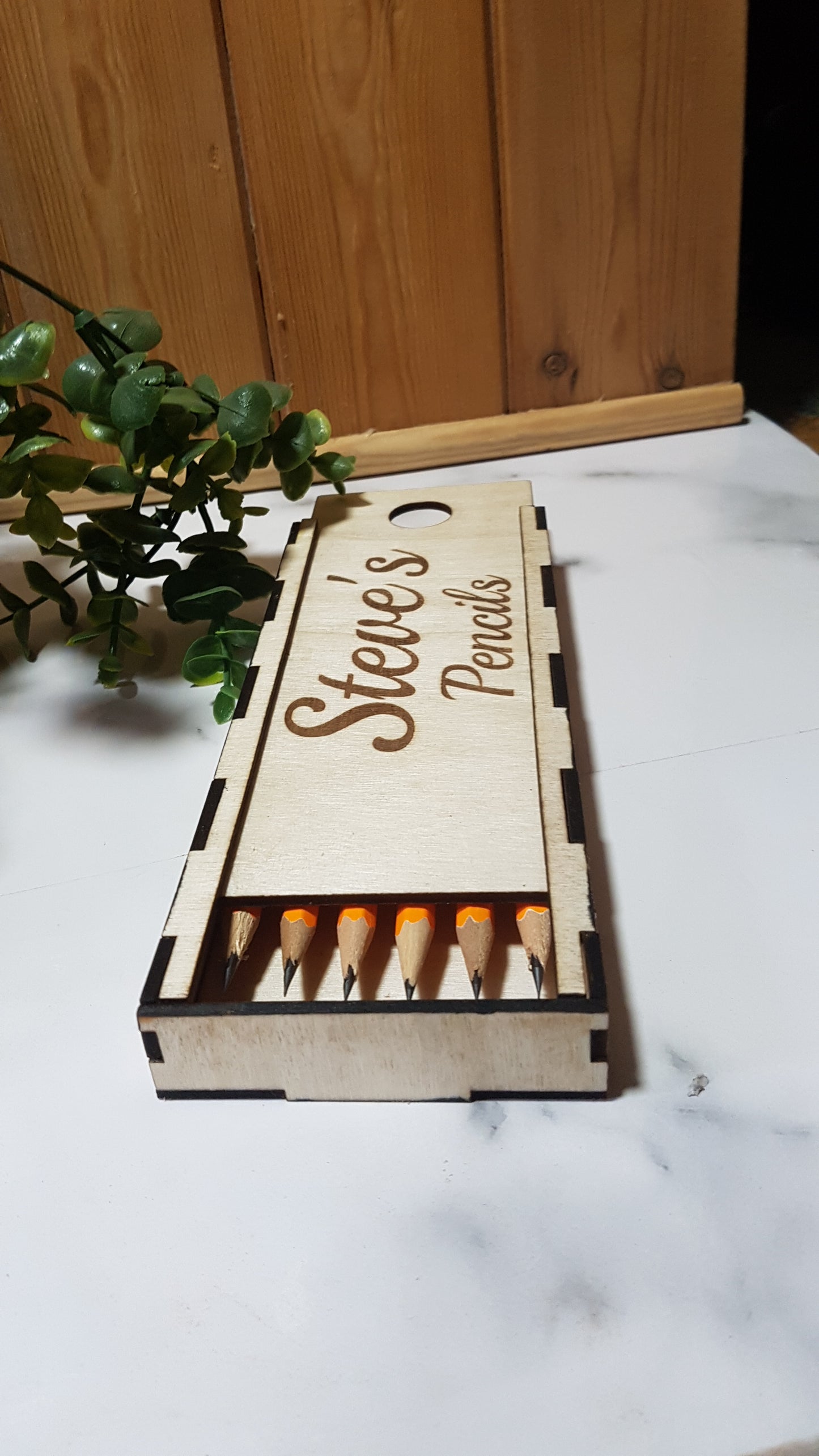 Personalised Wooden Box of Pencils