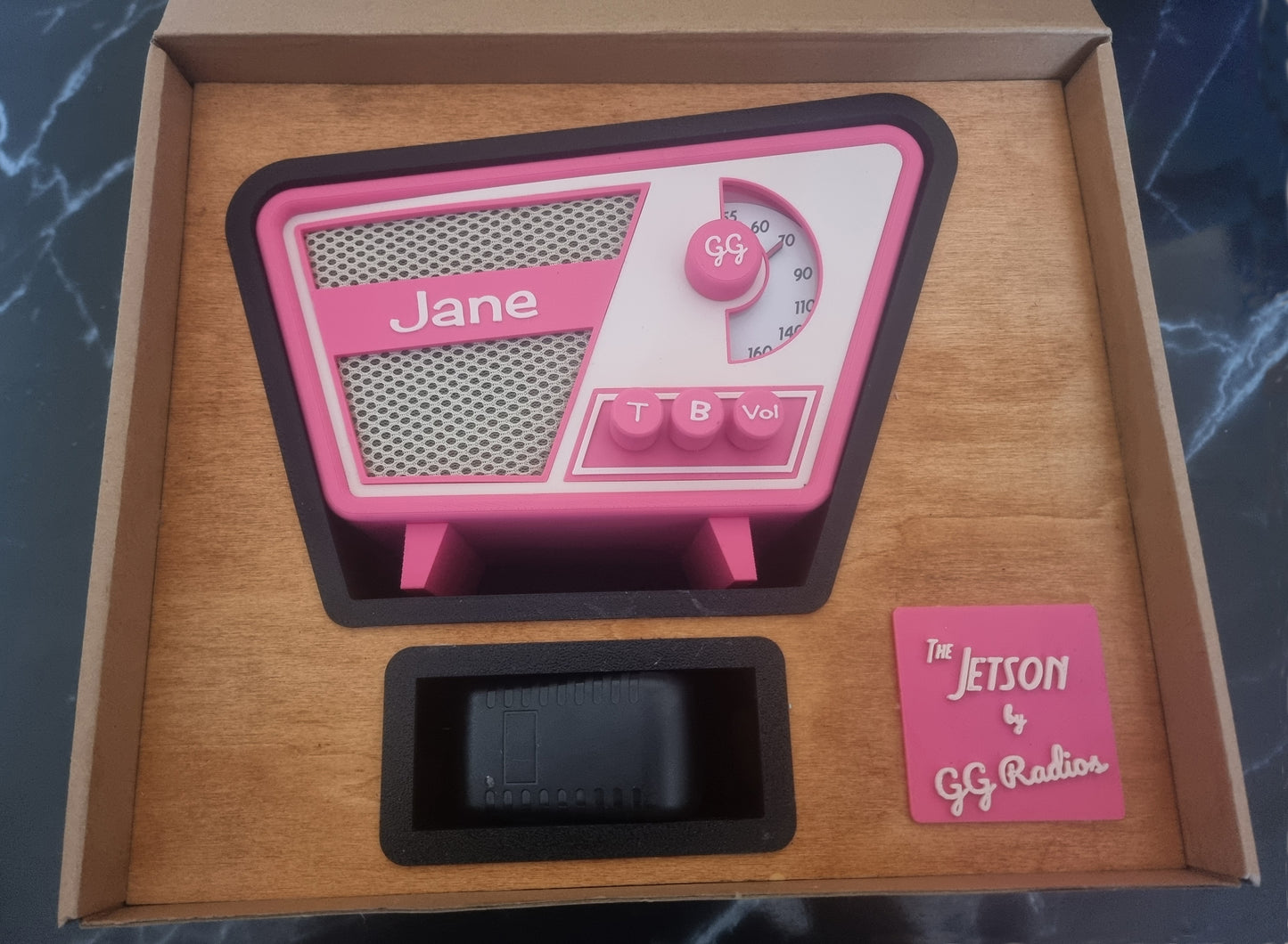 The Jetson, Retro Bluetooth device. Vintage style speaker. 1950s. Turquoise.