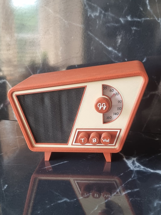 The Jetson, Retro Bluetooth device. Vintage style speaker. 1950s. Terracotta