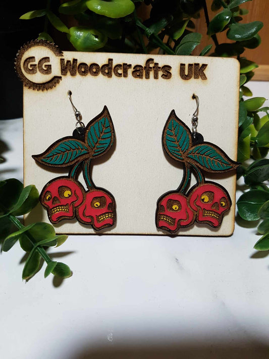 Cherry Skull Earrings