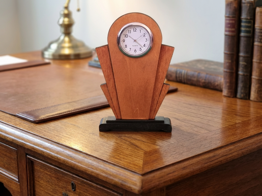 Personalised Art Deco Style Wooden Clock