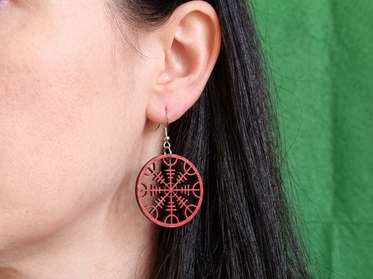 Ægishjálmr, Helm of Awe, Wooden Earrings