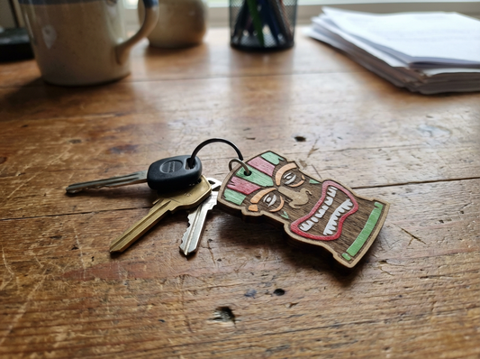 Wooden Tiki Keyring