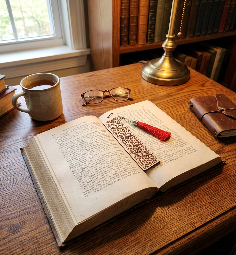 Personalised Wooden Norse/Celtic Design Bookmark