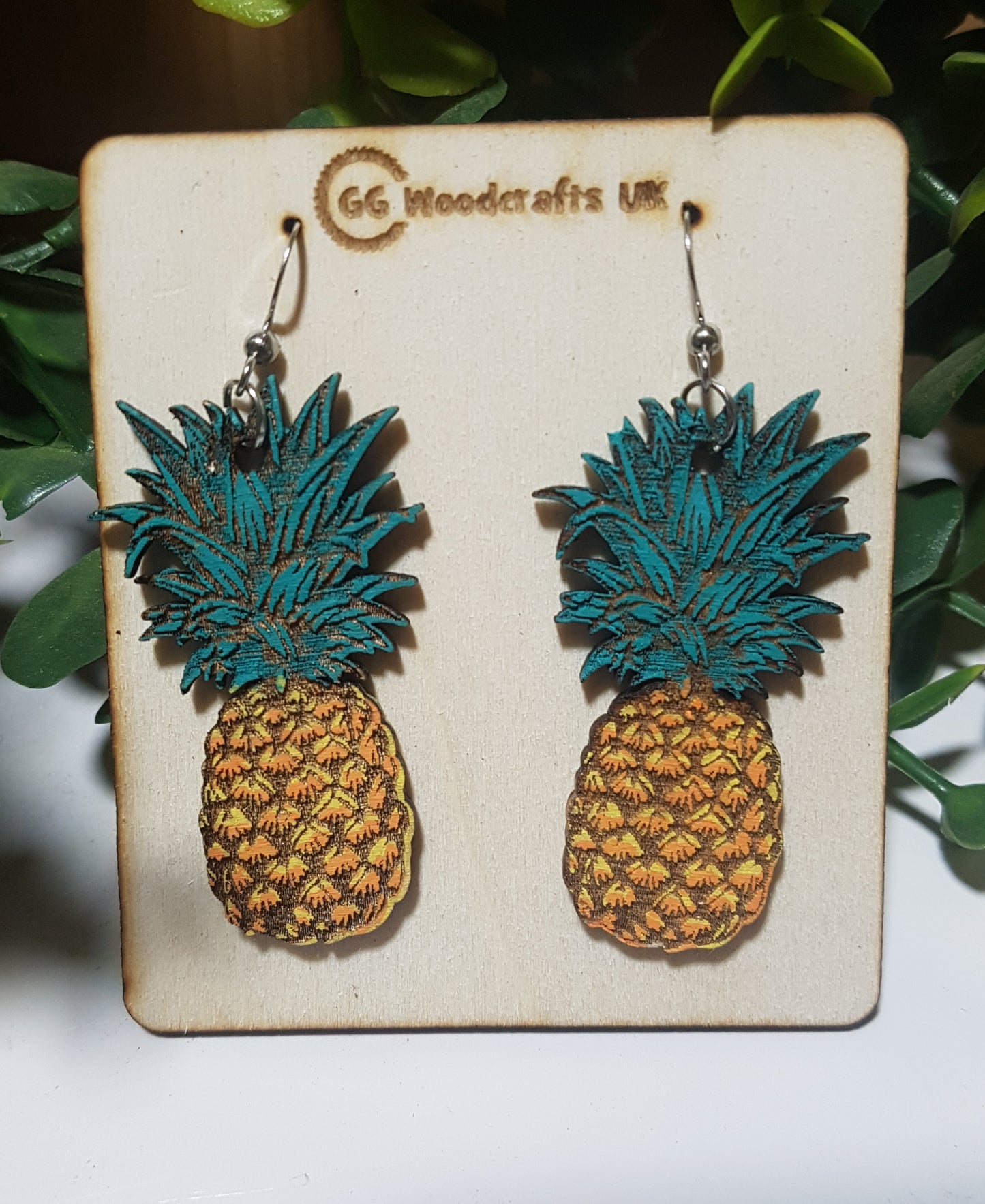 Wooden Pineapple Earrings