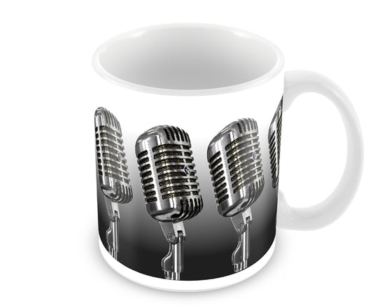 Personalised Vintage Microphone 10oz Ceramic Mug